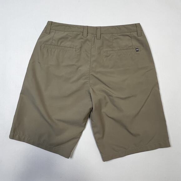 Travis Mathew Khaki Tan Golf Shorts Men's Size 32 Nylon Polyester 10” Inseam - Picture 13 of 16